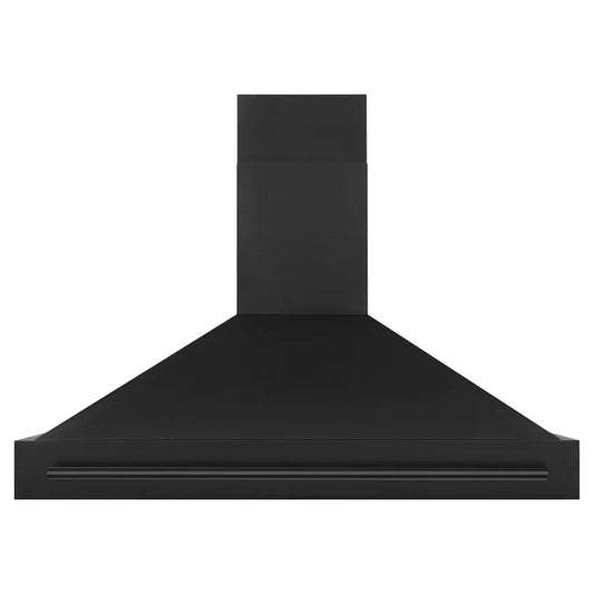 ZLINE 48-Inch Wall Mount Range Hood Black Stainless Steel Finish with Black Handle 700 CFM (BS655-48-BS)