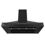 ZLINE 48-Inch Wall Mount Range Hood Black Stainless Steel Finish with Black Handle 700 CFM (BS655-48-BS)