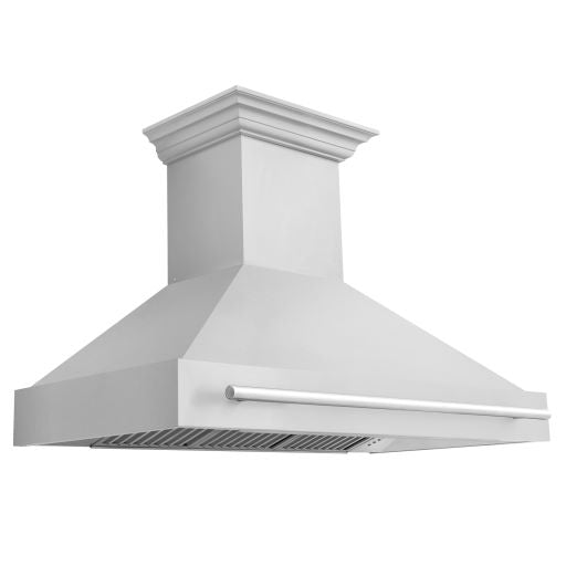 ZLINE 48 in. Wall Mount Range Hood Stainless Steel 400 CFM Stainless Steel Handle (8654STX-48)
