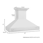 ZLINE 48 in. Wall Mount Range Hood Stainless Steel 400 CFM Stainless Steel Handle (8654STX-48)