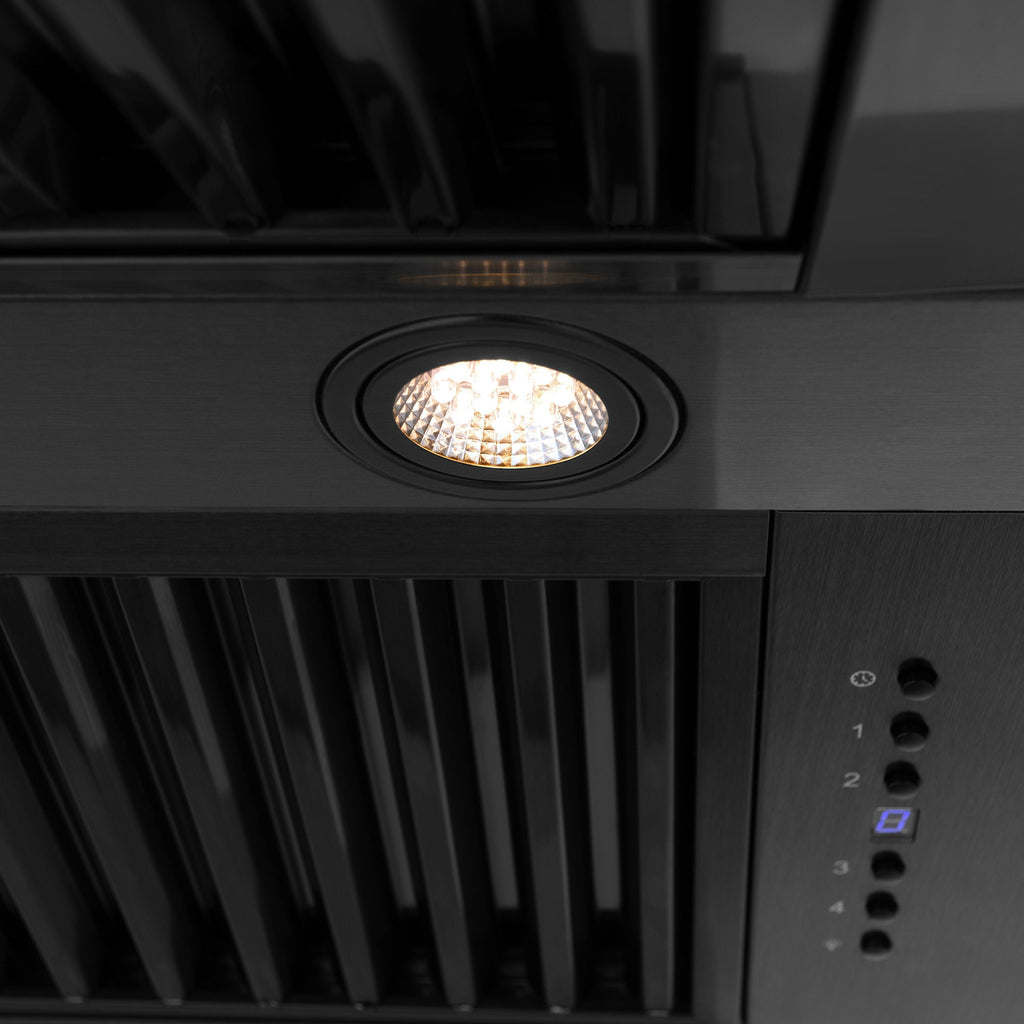 ZLINE Autograph Package - 48 In. Dual Fuel Range, Range Hood in Black Stainless Steel with Champagne Bronze Accents, 2AKP-RABRH48-CB