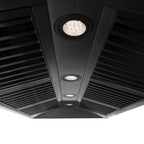 ZLINE 48 in. Wall Mount Range Hood Black Stainless Steel Gold Handle 400 CFM (BS655Z-48-G)