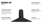 ZLINE Appliance Package - 48 In. Dual Fuel Range with Brass Burners, Microwave Oven, Range Hood in Black Stainless Steel, 3KP-RABRHMWO-48