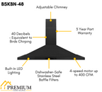 ZLINE Black Stainless Steel Appliance Package - 48 in. Dual Fuel Range, Range Hood, Microwave Oven, Dishwasher, 4KP-RABRH48-MODW
