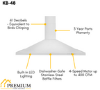 ZLINE Package - 48" Rangetop, Range Hood, Refrigerator with Water and Ice Dispenser, Dishwasher, Double Wall Oven