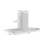 ZLINE 48 in. Wall Mount Range Hood Convertible Vent Stainless Steel 4-Speed LED Lighting (KE-48)