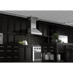 ZLINE 48 in Wall Mount Range Hood Convertible Vent Stainless Steel Crown Molding 587CRN-48
