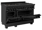 ZLINE Appliance Package - 48 In. Dual Fuel Range, Range Hood, Dishwasher in Black Stainless Steel, 3KP-RABRH48-DWV