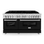 ZLINE 60-Inch Dual Fuel Professional Range with Gas Cooktop and Electric Convection Oven in Stainless Steel with Black Matte Door (RA-BLM-60)