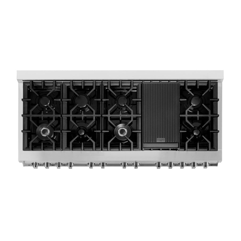 ZLINE 60-Inch Dual Fuel Professional Range with Gas Cooktop and Electric Convection Oven in Stainless Steel with Blue Gloss Door (RA-BG-60)
