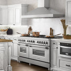 ZLINE 60 in. Legacy Dual Fuel Range, 7.4 cu. ft., 9 Burner Gas Cooktop, 2 Electric Convection Ovens, Stainless Steel with Satin Stainless Steel Doors (RA-SN-60)