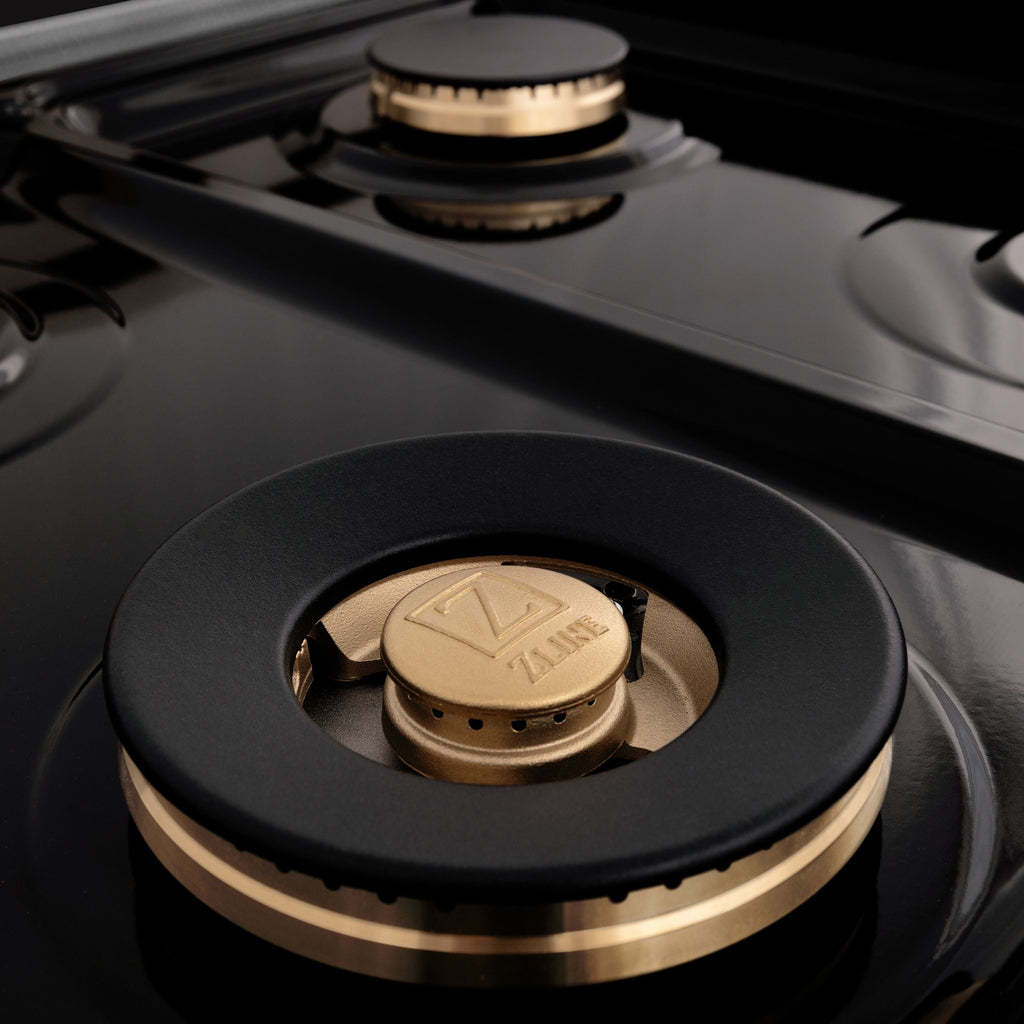 ZLINE Autograph Edition 60 in. 7.4 cu. ft. Legacy Dual Fuel Range with 9 Gas Burners and Double Electric Convection Ovens in Satin Stainless Steel with Champagne Bronze Accents (RASZ-SN-60-CB)