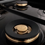 ZLINE Autograph Edition 60 in. 7.4 cu. ft. Legacy Dual Fuel Range with 9 Gas Burners and Double Electric Convection Ovens in Satin Stainless Steel with Champagne Bronze Accents (RASZ-SN-60-CB)