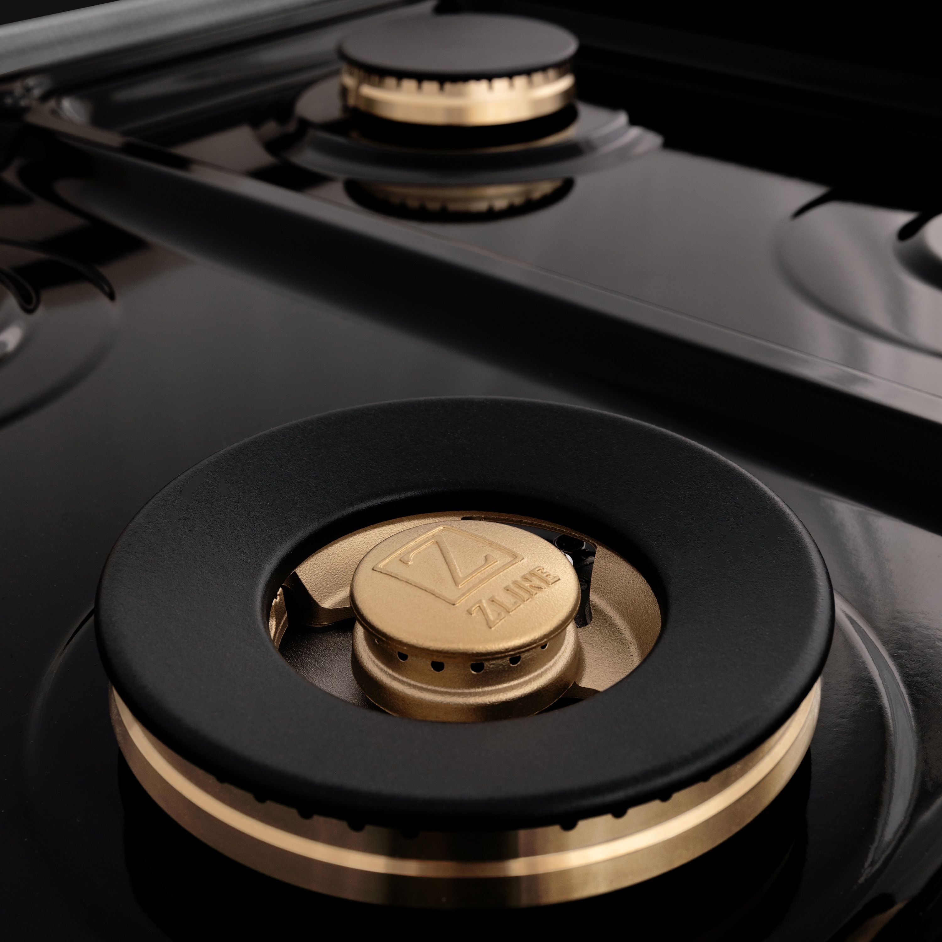 ZLINE Autograph Edition 60 in. 7.4 cu. ft. Legacy Dual Fuel Range with 9 Gas Burners and Double Electric Convection Ovens in Satin Stainless Steel with Champagne Bronze Accents (RASZ-SN-60-CB)