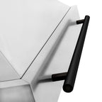ZLINE 36 Inch Wall Mount Range Hood Satin Stainless Steel Matte Black Handle 8654SNZ-36-MB