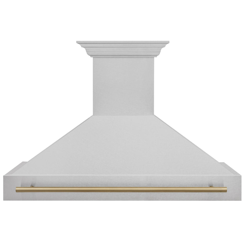ZLINE Autograph Package - 48 In. Gas Range and Range Hood in Satin Stainless Steel with Champagne Bronze Accents, 2AKPR-RGSRH48-CB
