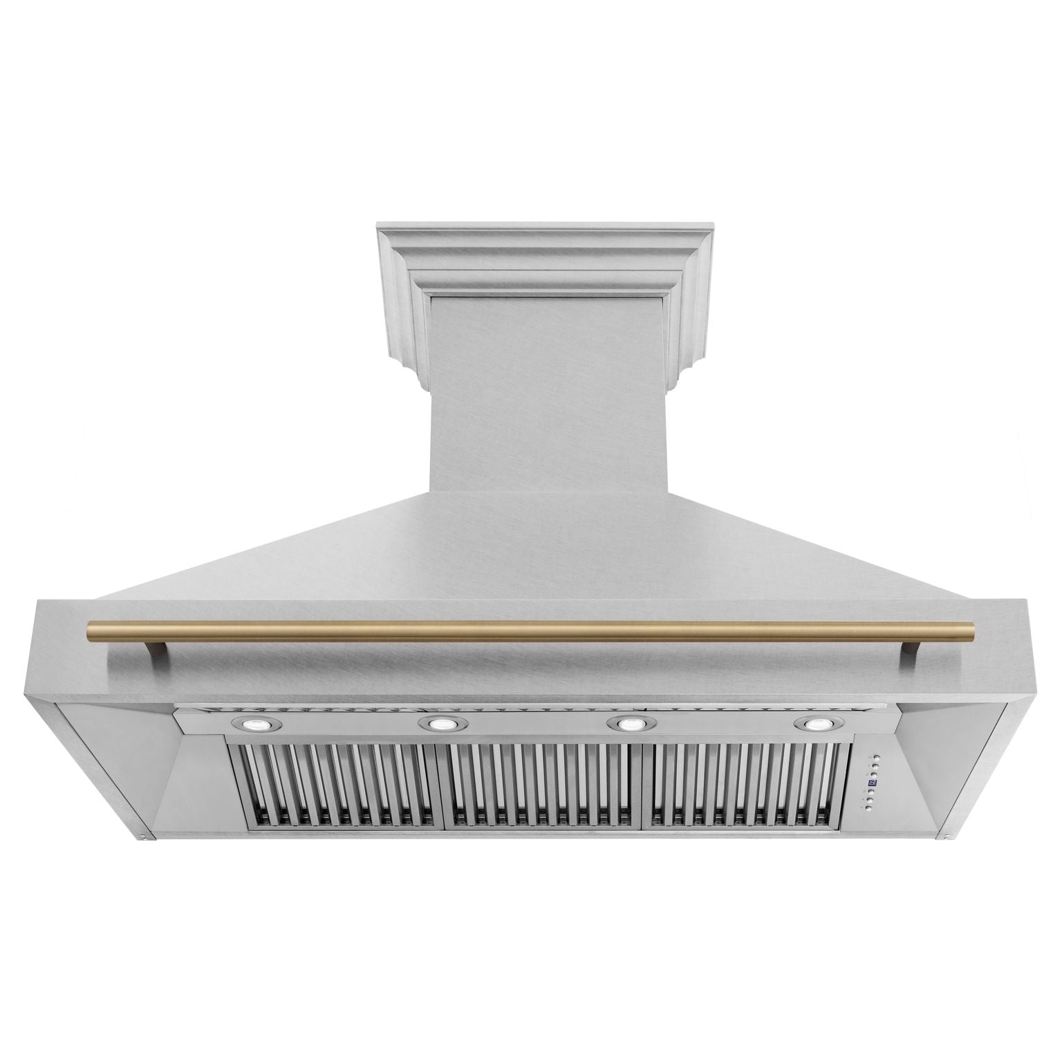ZLINE Autograph Package - 48 In. Dual Fuel Range and Range Hood in Satin Stainless Steel with Champagne Bronze Accents, 2AKPR-RASRH48-CB