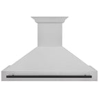 ZLINE 48 in. Wall Mount Range Hood Satin Stainless Steel 700 CFM Matte Black Handle (8654SNZ-48-MB)