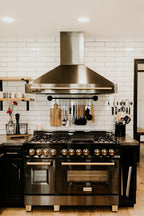 ZLINE 48 in. Wall Mount Range Hood Black Stainless Steel Gold Handle 400 CFM (BS655Z-48-G)