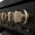 ZLINE Autograph Edition 24 in. Dual Fuel Range – Black Stainless Steel with Bronze Accents (RABZ-24-CB)