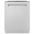 ZLINE Autograph Package - 48" Gas Range, Range Hood, Dishwasher, Refrigerator with Bronze Accents