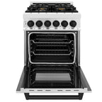 ZLINE Autograph 24" Dual Fuel Range, 2.8 cu. ft., Stainless Steel with Black Matte Accents (RAZ-24-MB)
