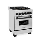 ZLINE Autograph 24" Dual Fuel Range, 2.8 cu. ft., Stainless Steel with Black Matte Accents (RAZ-24-MB)