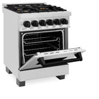ZLINE Autograph 24" Dual Fuel Range, 2.8 cu. ft., Stainless Steel with Black Matte Accents (RAZ-24-MB)