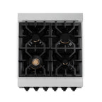 ZLINE Autograph 24" Dual Fuel Range, 2.8 cu. ft., Stainless Steel with Black Matte Accents (RAZ-24-MB)