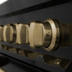 ZLINE Autograph Edition 30 in. 4.0 cu. ft. Dual Fuel Range with 4-Burner Gas Cooktop and Electric Convection Oven in Stainless Steel with Champagne Bronze Accents (RABZ-30-CB)