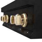 ZLINE Autograph Edition 30 Inch Porcelain Rangetop with 4 Gas Burners in Black Stainless Steel and Gold Accents, RTBZ-30-G