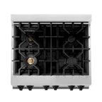 ZLINE Autograph Package - 30 In. Dual Fuel Range, Range Hood in Stainless Steel with Matte Black Accents, 2AKP-RARH30-MB