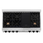 ZLINE Autograph Matte Black Package - 48" Rangetop, 48" Range Hood, Dishwasher, Refrigerator, Microwave Oven, Wall Oven