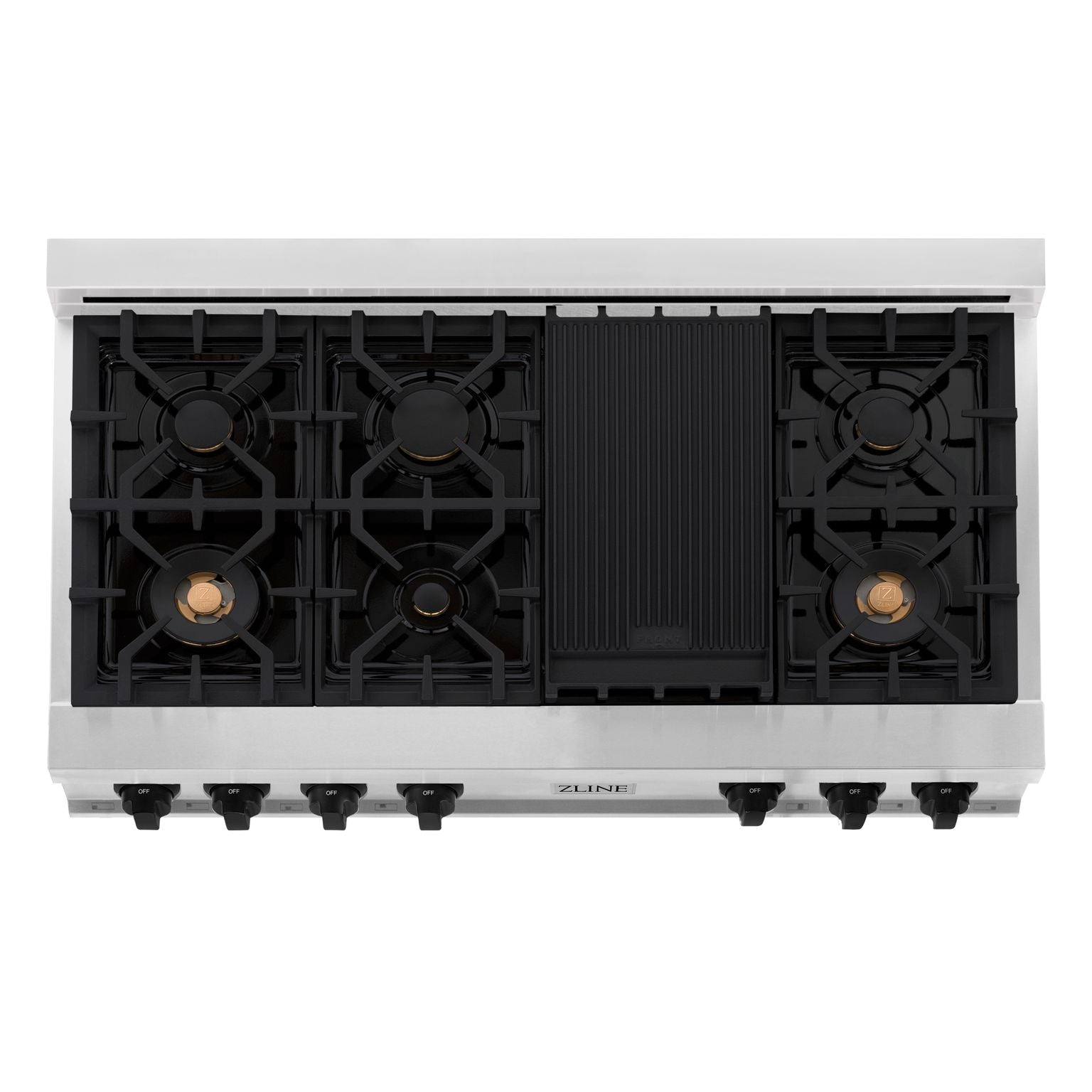 ZLINE Autograph Matte Black Package - 48" Rangetop, 48" Range Hood, Dishwasher, Refrigerator, Microwave Oven, Wall Oven