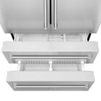 ZLINE 5-Piece Appliance Package - 48 In. Gas Rangetop, Range Hood, Refrigerator, Dishwasher and Wall Oven in Stainless Steel, 5KPR-RTRH48-AWDDWV
