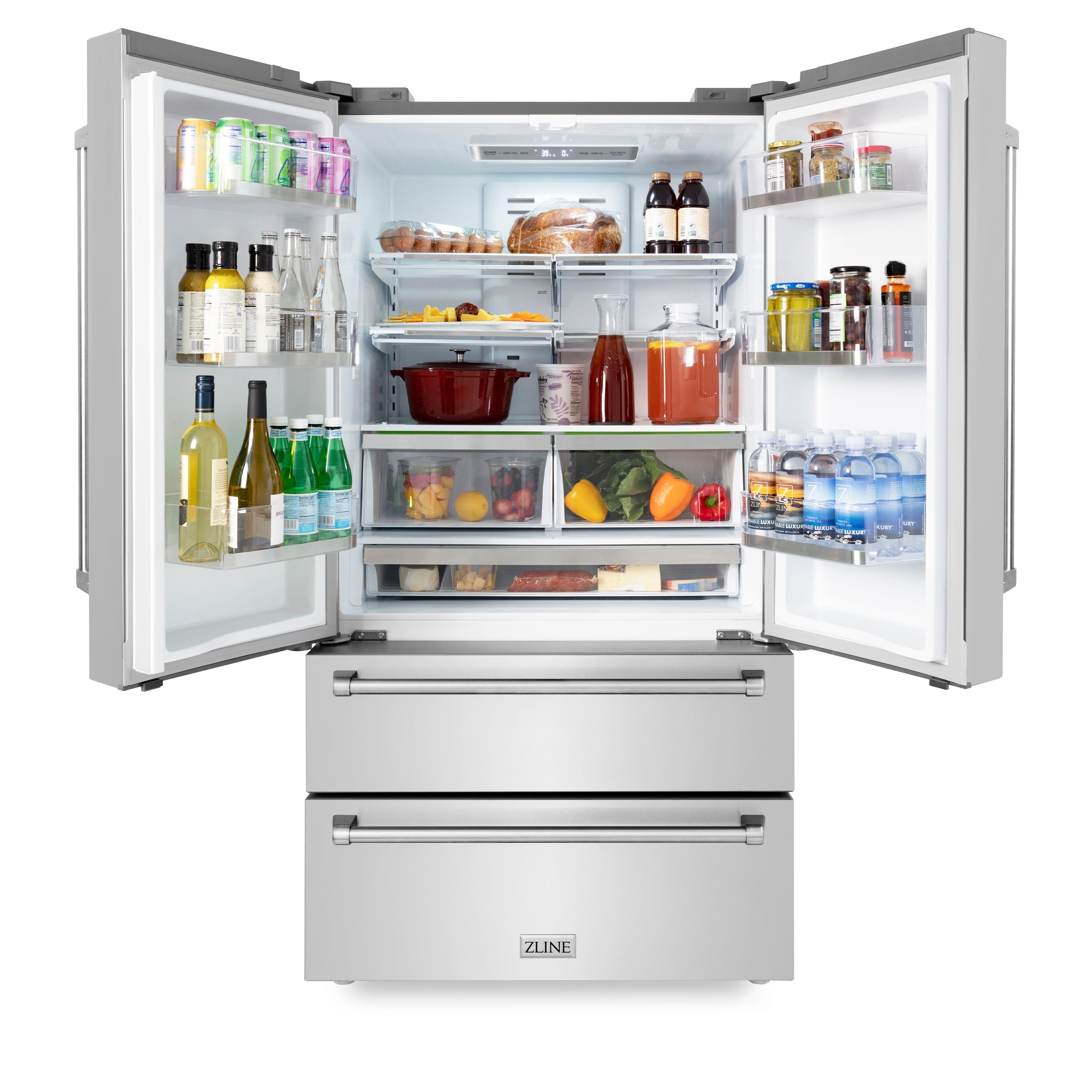 ZLINE Appliance Package - 48" Dual Fuel Range, Range Hood, Refrigerator, Microwave Drawer, Dishwasher and Beverage Fridge, 6KPR-RARH48-MWDWV-RBV