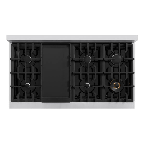 ZLINE 48 in. 6.7 cu. ft. Classic Dual Fuel Range with Double Oven and 8 Burners in Stainless Steel with Black Matte Doors (CDR-BLM-48)