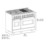 ZLINE 48 in. Gas Range Double Oven 6.7 cu. ft. 8 Burners Satin Stainless Steel with White Matte Doors (CGRS-WM-48)