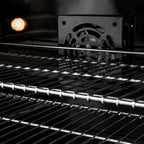 ZLINE 48 in. Dual Fuel Range 6.7 cu. ft. Double Oven 8 Burner Cooktop Stainless Steel with Black Matte Doors and Polished Gold Accents (CDRZ-BLM-48-G)