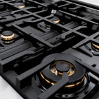 ZLINE Autograph Edition 48 in. Classic Double Oven Gas Range with 8 Burners, 6.7 cu. ft., Satin Stainless Steel with Matte Black Accents (CGRSZ-48-MB)