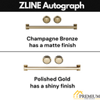 ZLINE Autograph Package - 48 In. Dual Fuel Range with Gold Accent, Range Hood, Dishwasher in Stainless Steel, 3AKP-RARHDWM48-G