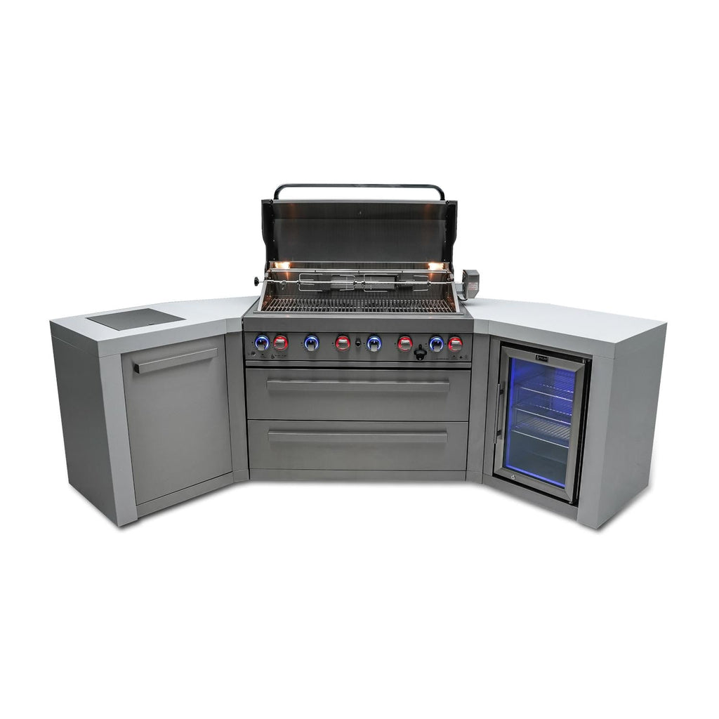 Mont Alpi 805 Deluxe Island Grill with Beverage Center and Fridge Cabinet, MAi805-DBEVFC