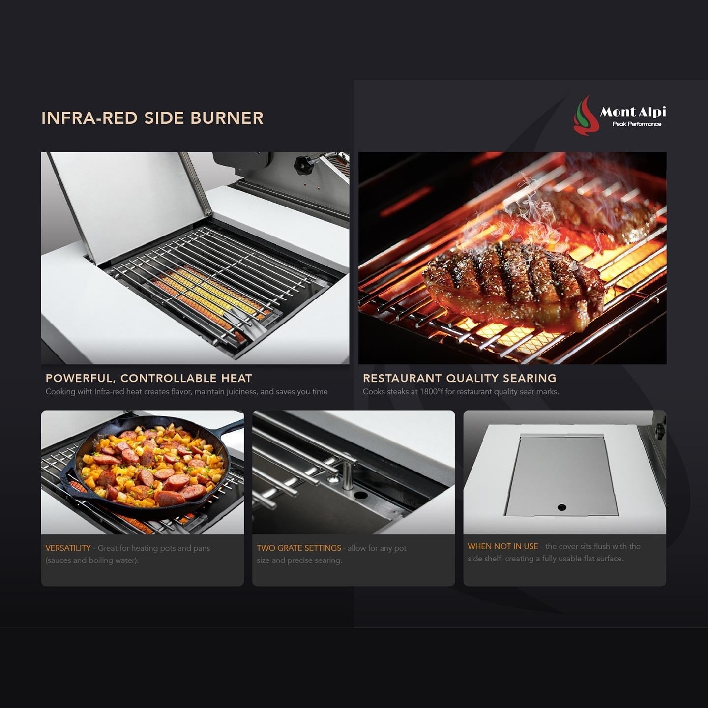 Mont Alpi 805 Deluxe Island Grill with Fridge Cabinet, MAi805-DFC