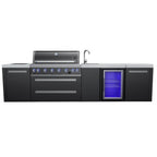 Mont Alpi 805 Black Stainless Steel Island Grill with Beverage Center, MAi805-BSSBEV
