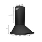 ZLINE 24 Inch Wall Mount Range Hood Convertible Vent Black Stainless Steel 400 CFM (BSKBN-24)