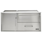 Coyote 42" Access Door With Storage & Warming Drawer Combo