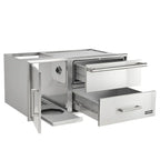 Coyote 42" Access Door With Storage & Warming Drawer Combo