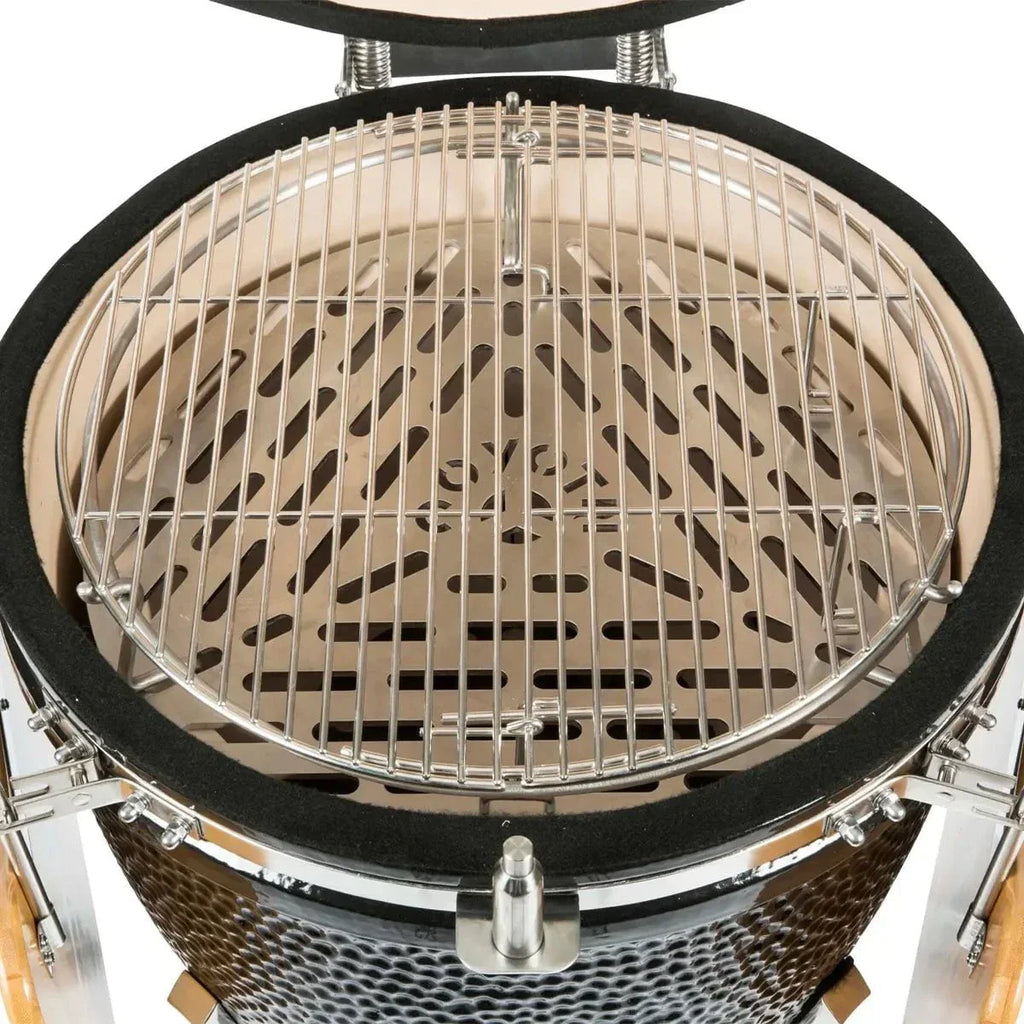 Coyote Asado Ceramic Grill with Stand and Side Shelves