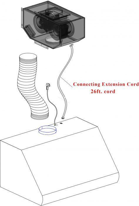 ZLINE 46 in Range Hood Insert Remote Blower Ducted Stainless Steel 695-RD-46