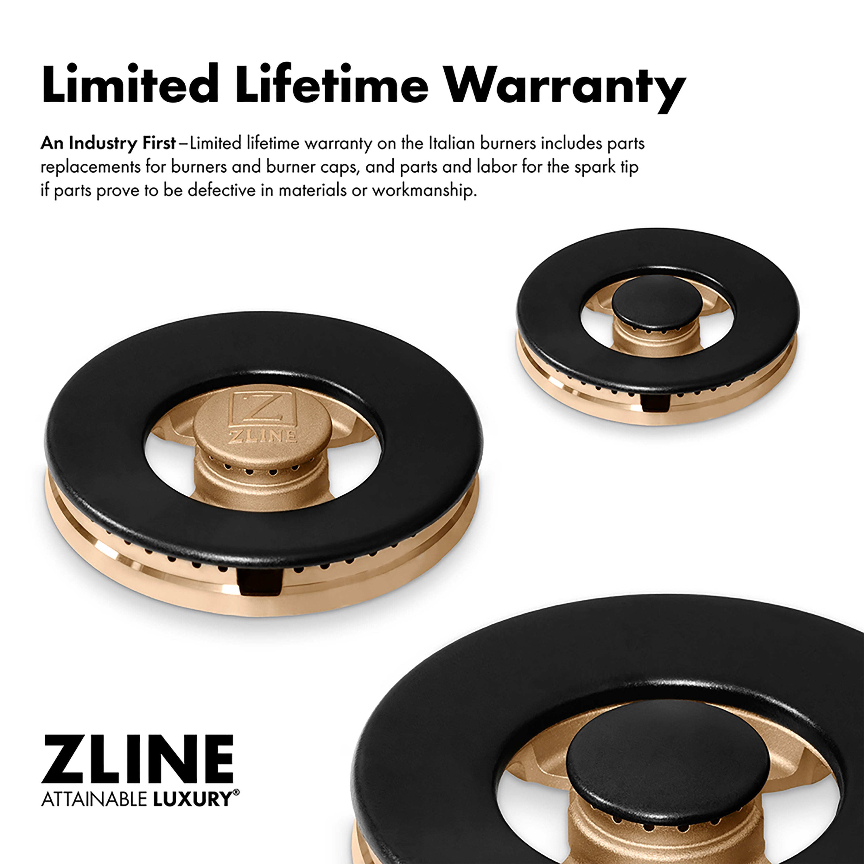ZLINE Autograph Edition 30" Classic Gas Rangetop with 4 Burner DuoPro™ Cooktop in Stainless Steel and Polished Gold Accents, PCRTZ-30-G